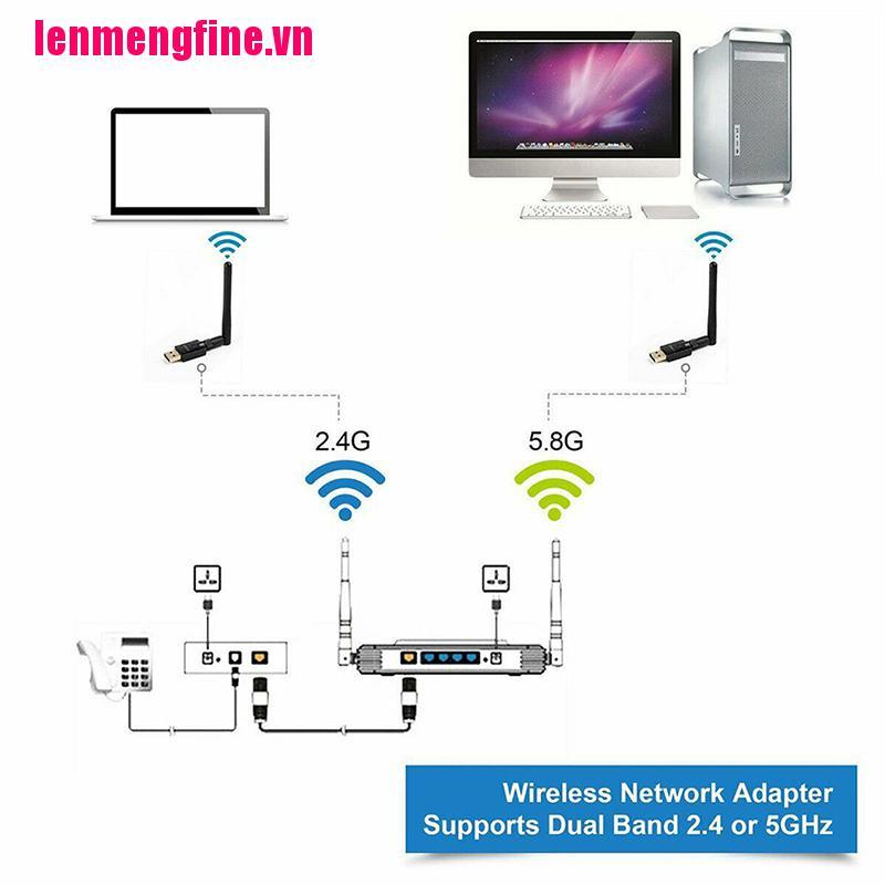 Usb Wifi 600 Mbps 2.4 / 5ghz Có Ăng Ten 802.11ac