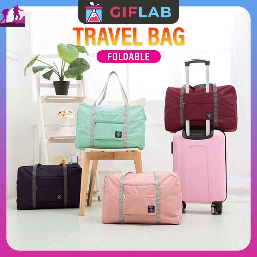 Túi Đựng Quần Áo/ Hành Lý Bằng Nylon Sức Chứa Lớn Có Thể Gấp Lại Được Nhập Khẩu Từ Hàn Quốc Dùng Khi Đi Du Lịch