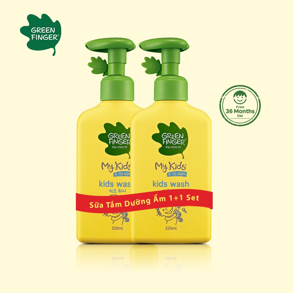 Combo 2 Sữa Tắm Thiên Nhiên Cho Bé Trên 3 Tuổi Greenfinger MyKids Wash 320ml