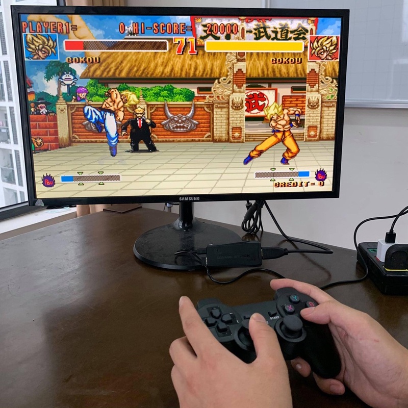 [Game stick 4K] Máy chơi game 4 nút HDMI không dây 3500 trò chơi cổ điển ATARI / PS1 / FC / GBA / SFC (đen)