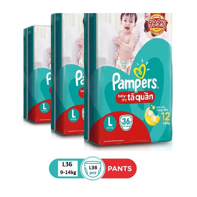 Bỉm Quần Pamper M40+4 /L36+4/XL32+3