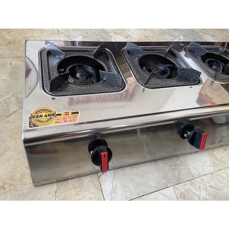 Bếp Gas 4 Lò Mỳ cay - Bếp Mỳ Cay bánh xèo INox 4 cửa - Bếp Cơm Niêu