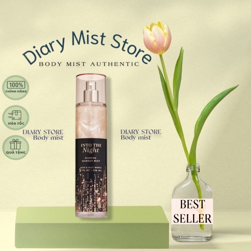 Diarymist.store Xịt Thơm Toàn Thân Nhũ Kim Tuyến Into The Night Diamond Shimmer Mist