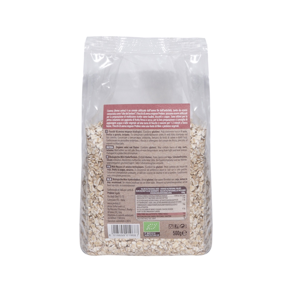 Yến mạch cán mỏng hữu cơ PROBIOS 500g - Organic Mini Oat Flakes - Date: 20/4/2023 - Nhà Hữu Cơ