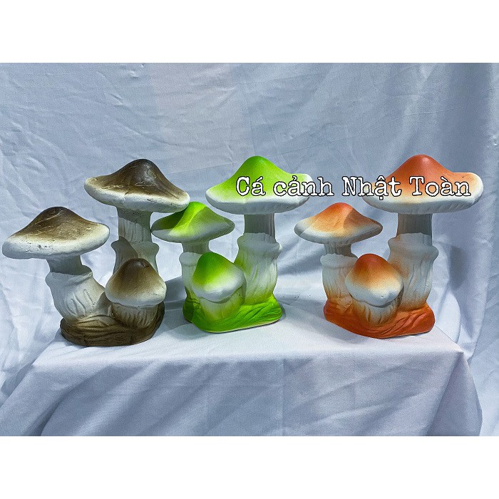 NẤM BẰNG SỨ TRANG TRÍ BỂ CÁ NON BỘ RỘNG 6CM CAO 12CM