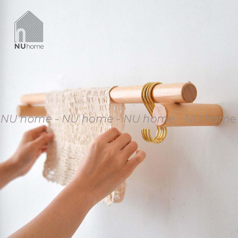 nuhome.vn | Thanh gỗ treo đồ, khăn Jii 🎏FREESHIP🎏 giá treo khăn đơn giản thiết phong cách hàn quốc dùng nhiều vị trí