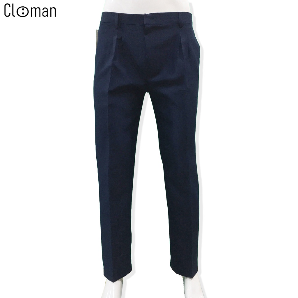 Quần Tây Xanh Học Sinh Lưng Thun Dây Kéo CLOMAN Có Bigsize Vải Mềm Mịn QD006