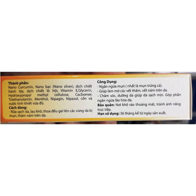 Kem gel ngừa mụn làm mờ vết thâm Nano Curcumin siêu hấp thu Decumin Gel+ Gel + Plus 25g