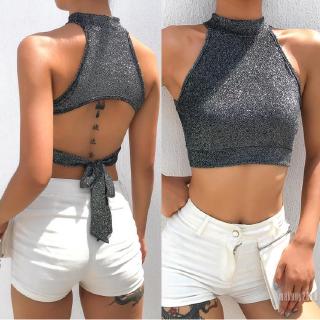 Áo Crop Top thiết kế dây buộc phía sau cá tính thời trang cho nữ