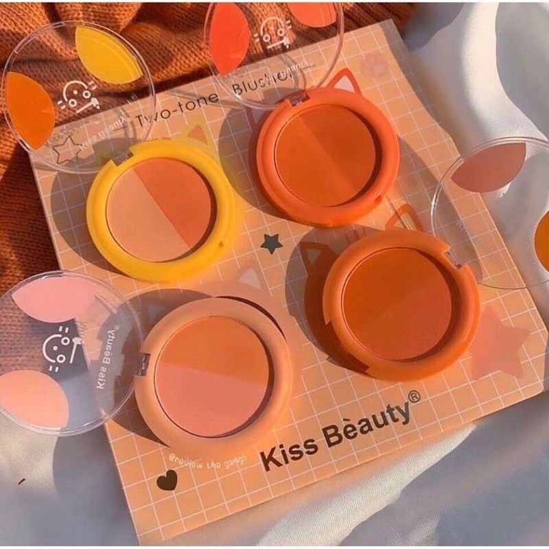 Má hồng hộp tròn 2 màu kissbeauty dễ thương