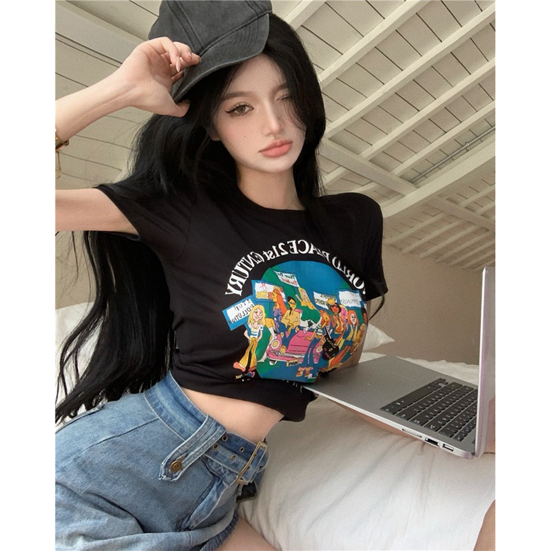 NRVP Áo Thun NgắN Tay DáNg Ôm ThờI Trang Cho Nữ