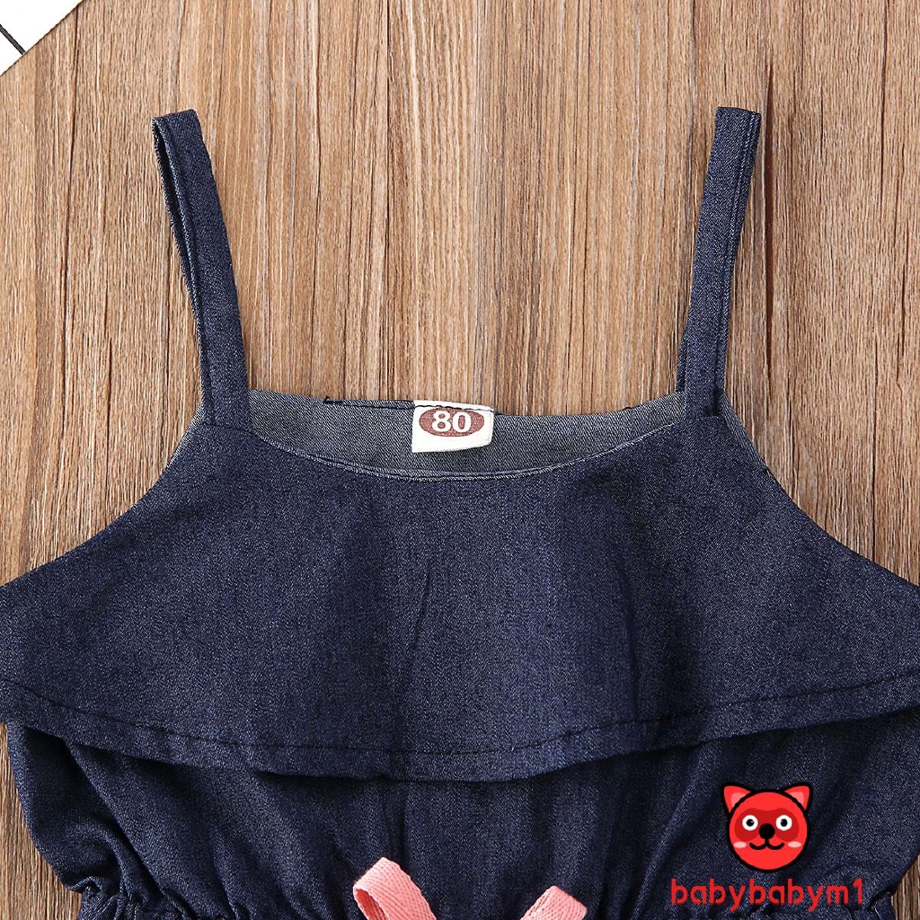 Áo Liền Quần Tã Vải Jeans Đáng Yêu Cho Bé