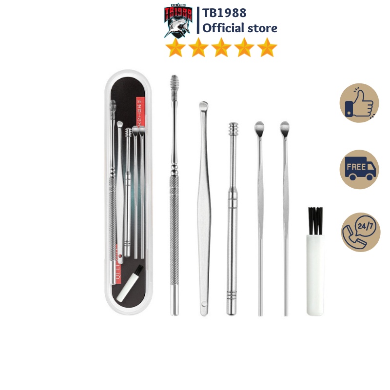 Dụng Cụ Lấy Ráy Tai 6 Món Trong 1 Thiết Kế Thông Minh, Tiện Lợi TB003