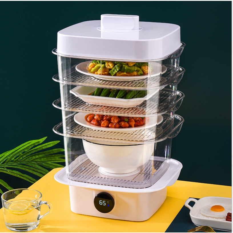 Tủ giữ nóng thức ăn nhựa PET trong suốt cao cấp gia đình 4 tầng 48cm