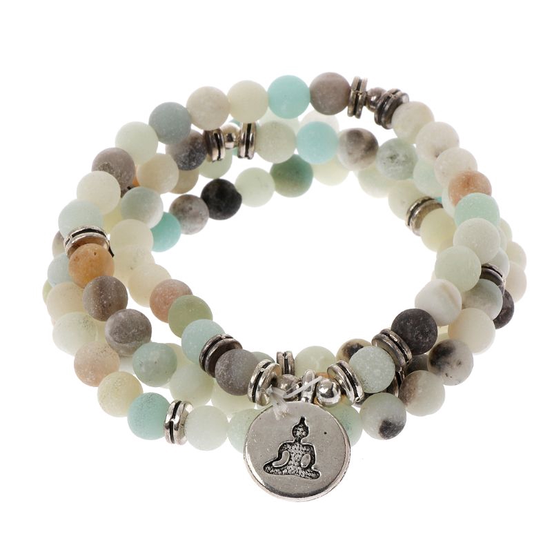 Vòng Cổ Chuỗi Hạt Đá Mala Amazonite 108 Hạt