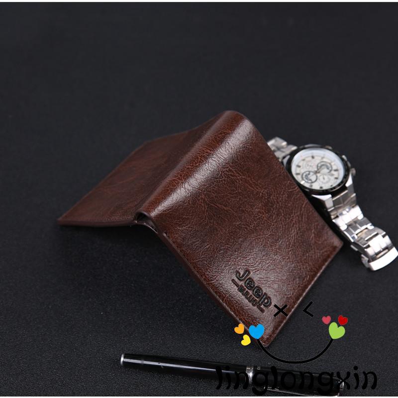 ♟New Men´s Retro PU Leather Bifold Wallet Slim Multi-function Purse With ID Windows