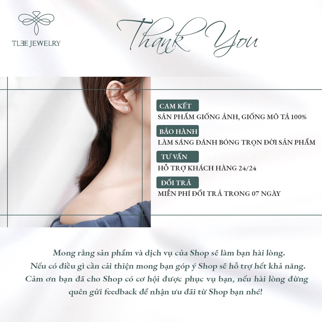 Khuyên tai bạc nữ TLEE hoa tuyết xinh xắn NCJ B0153