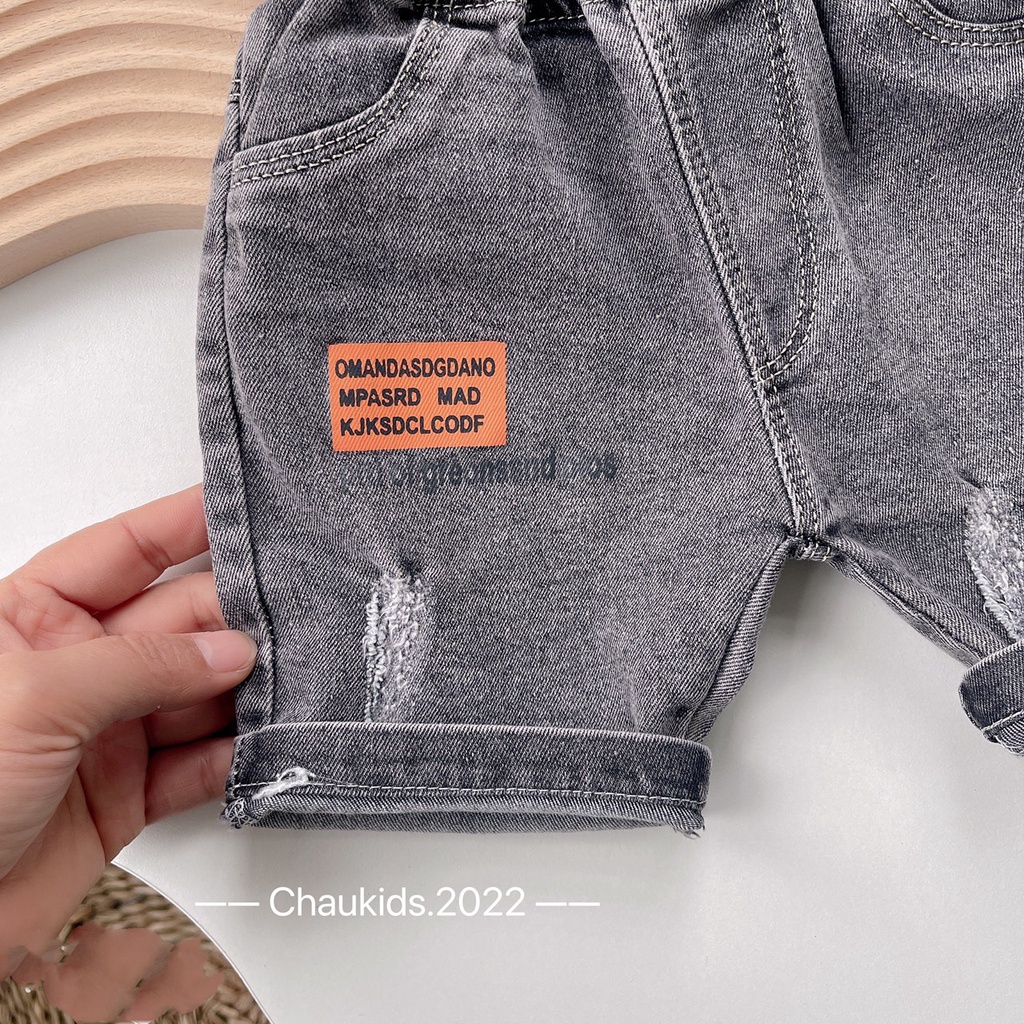 Quần bò Jeans cho bé trai Kidbabyonline K105- quần short bò cho bé trai từ 7-20kg