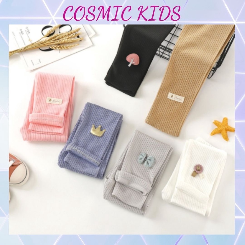 🍒 Quần legging dài cho bé gái chất bông mềm co giãn và giữ ấm cho bé