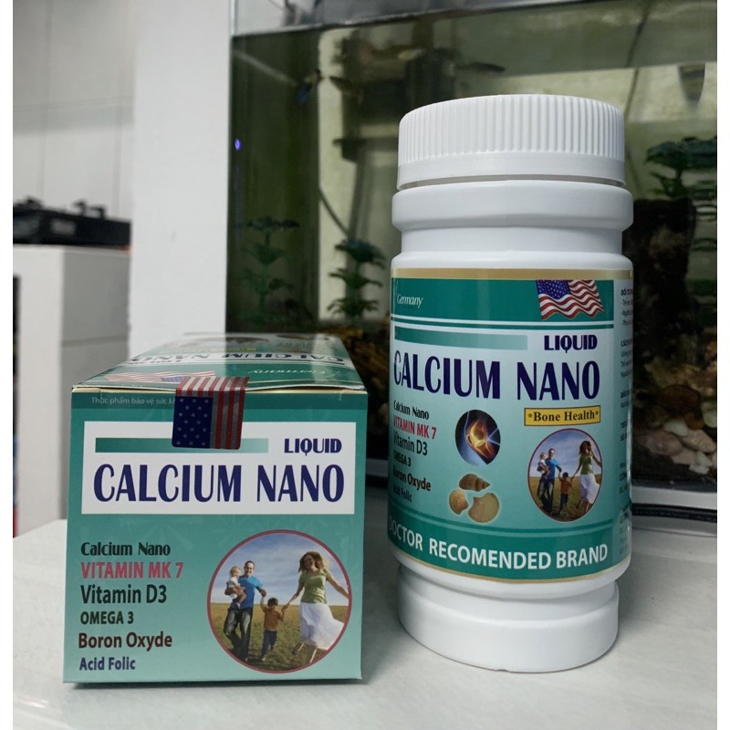 LIQUID CANXI NANO Chống Còi Xương, Loãng Xương Lọ 100 viên chính hãng