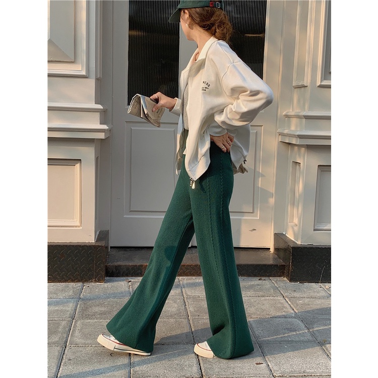 Quần Ống Rộng Đan Len Dày Phong Cách Mới Mùa Thu Đông 57141