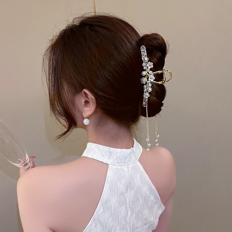 Kẹp Tóc Hình Bông Hoa Phối Tua Rua Phong Cách Cổ Điển Cao Cấp Thời Trang Mùa Thu Mới Cho