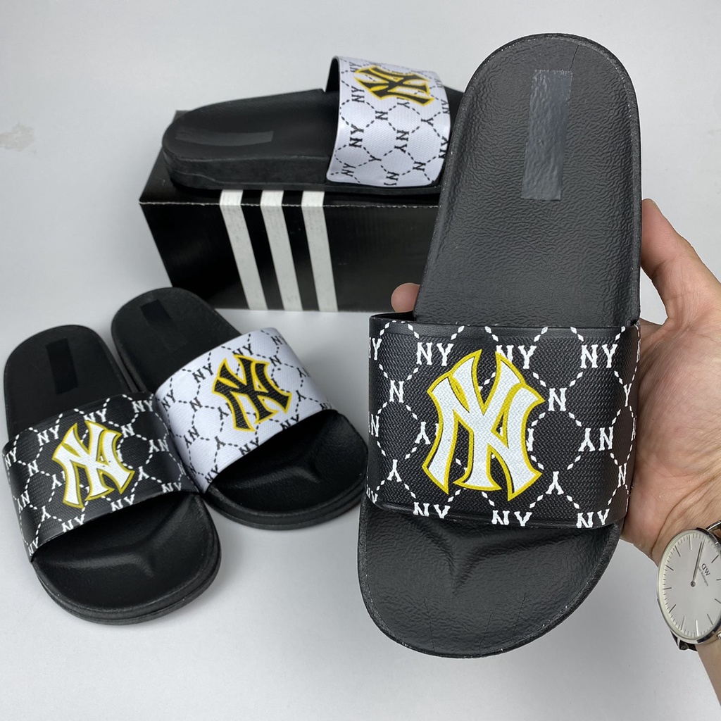 Dép Nam Quai Ngang Đúc Nguyên Khối MLB In Chữ NY Hot Trend Unisex  - Dép Lê Nam Đẹp Thời Trang