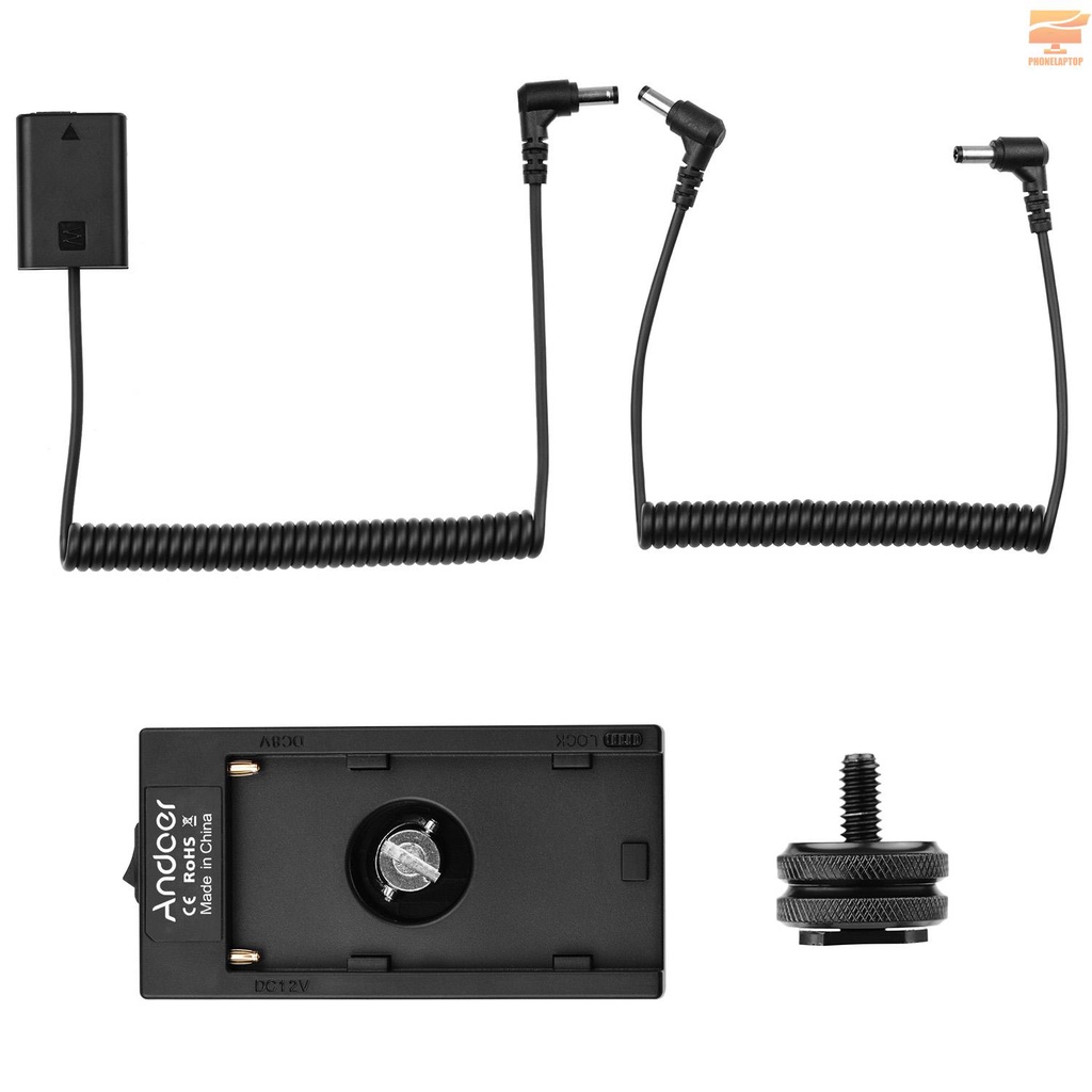 Bộ Đế Pin Andoer Np-F970 F750 + Giá Đỡ Pin Fw50 Dummy Cho Máy Ảnh Sony A7 / A7R / A7S / A7Ii / A7Rii / A7S / A6500 / A6400 / A6500