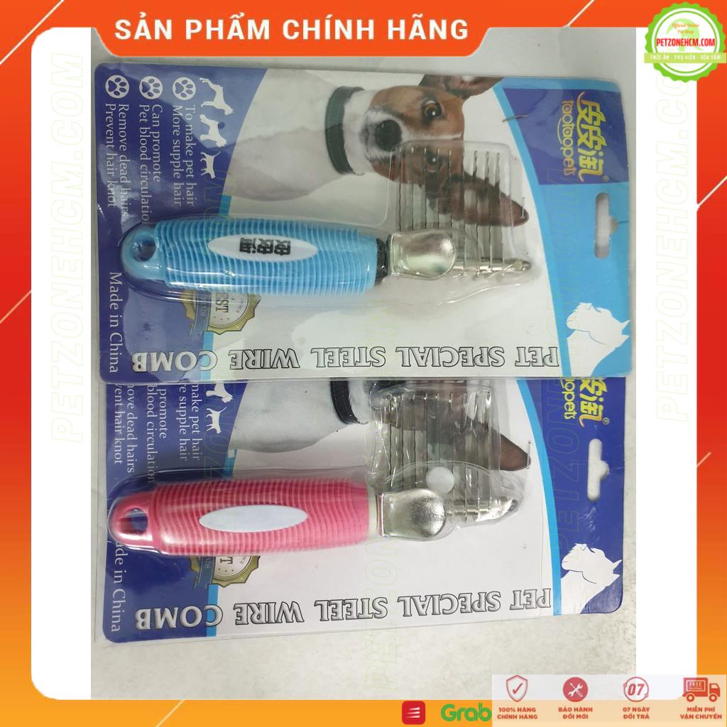 Lược cắt lông vón cho chó mèo inox  FREESHIP 20K  Chải cắt lông vón cục cán nhựa cho chó mèo lông dài size 16x6cm