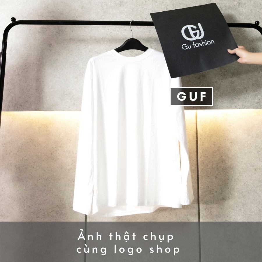 Áo Thun Tay Dài Nam Nữ Form Rộng Cổ Tròn Đen Trắng Chất Phông Mềm Mịn Basic Unisex | BigBuy360 - bigbuy360.vn