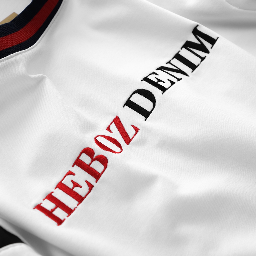 Áo thun nam cổ tròn HEBOZ strip, chất vải cotton 4 chiều co giãn cao cấp - White - 00001168