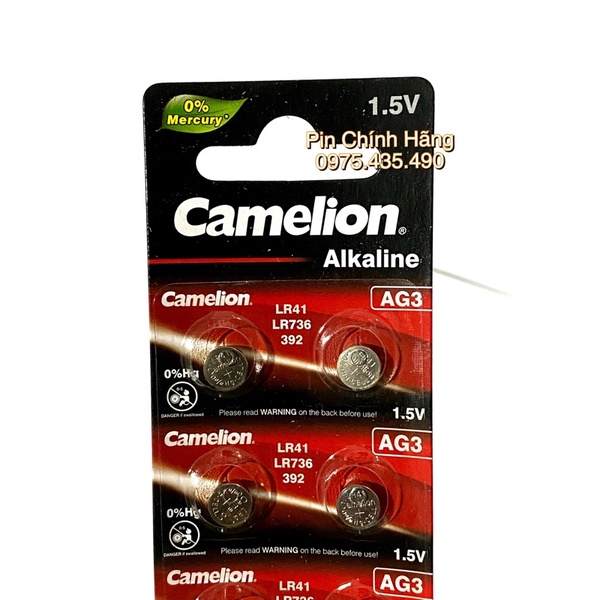 Pin LR41 AG3 392 Camelion Chính Hãng Vỉ 10 Viên