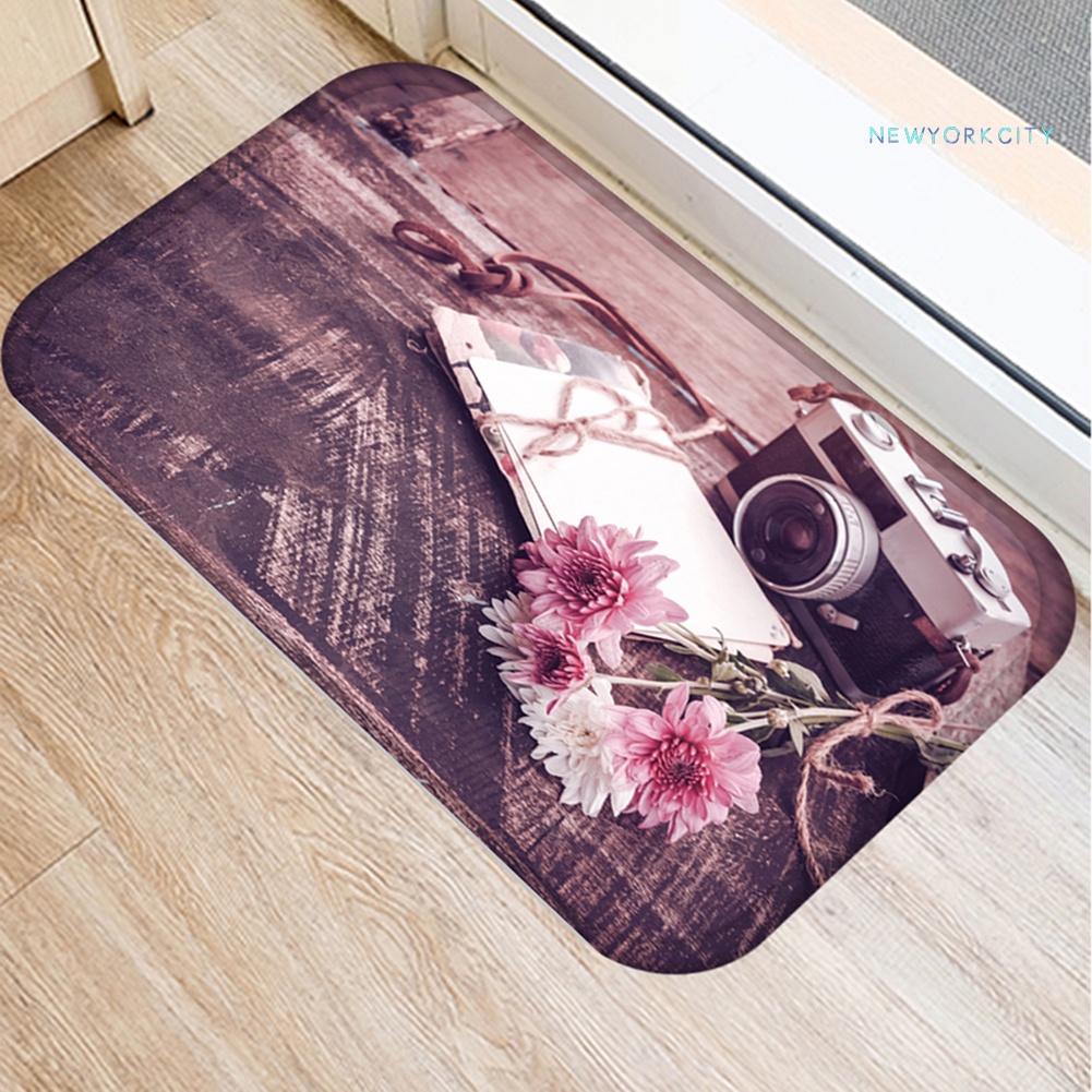 Thảm lót cửa chùi chân Chống Trượt Họa Tiết Lá Cây Dành Cho Nhà Bếp Phòng Tắm