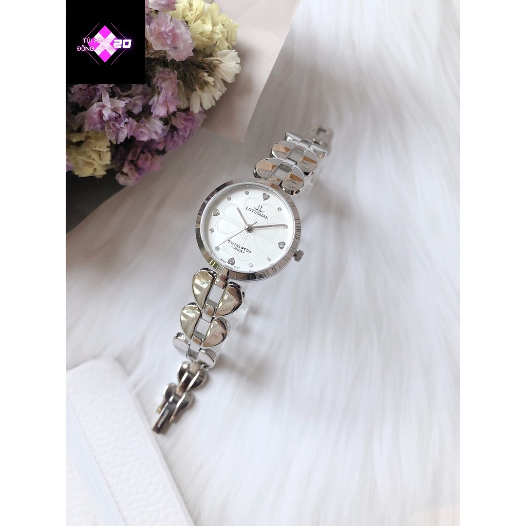 (Sẵn 4 màu ) Đồng hồ nữ lotusman LT14A stainless steel sapphire crystal case 26mm. 3atm