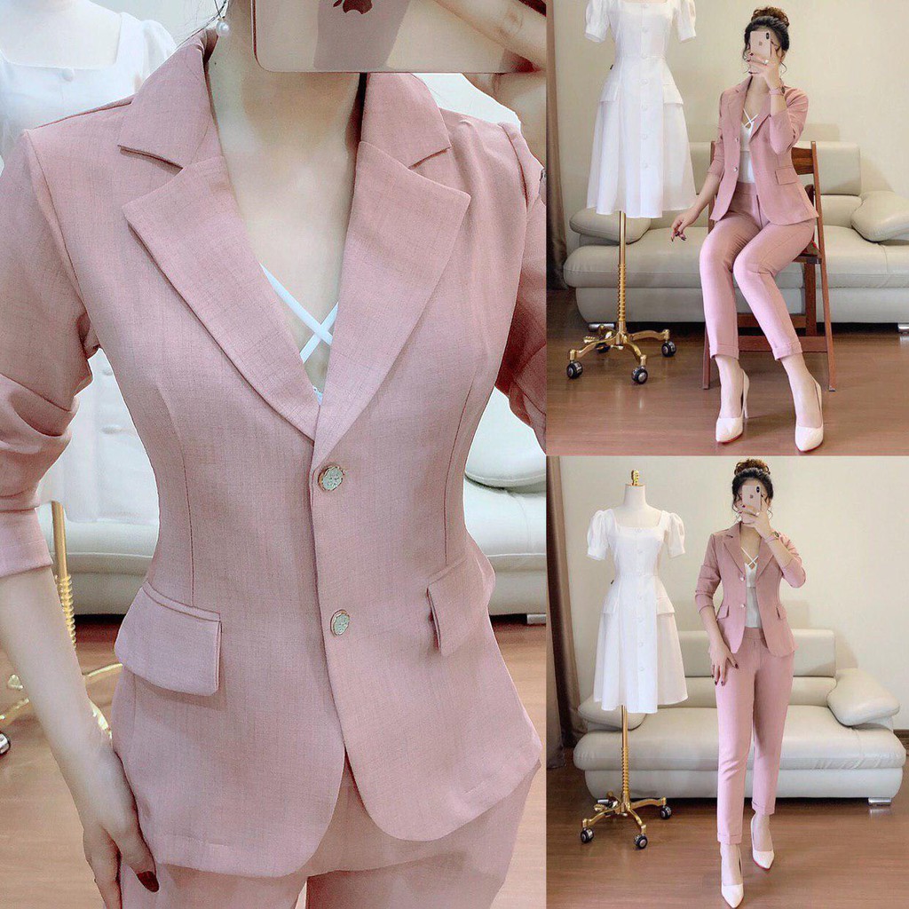 [ xả kho ] MiD SET VEST hồng S1194 Mie Design kèm ảnh thật