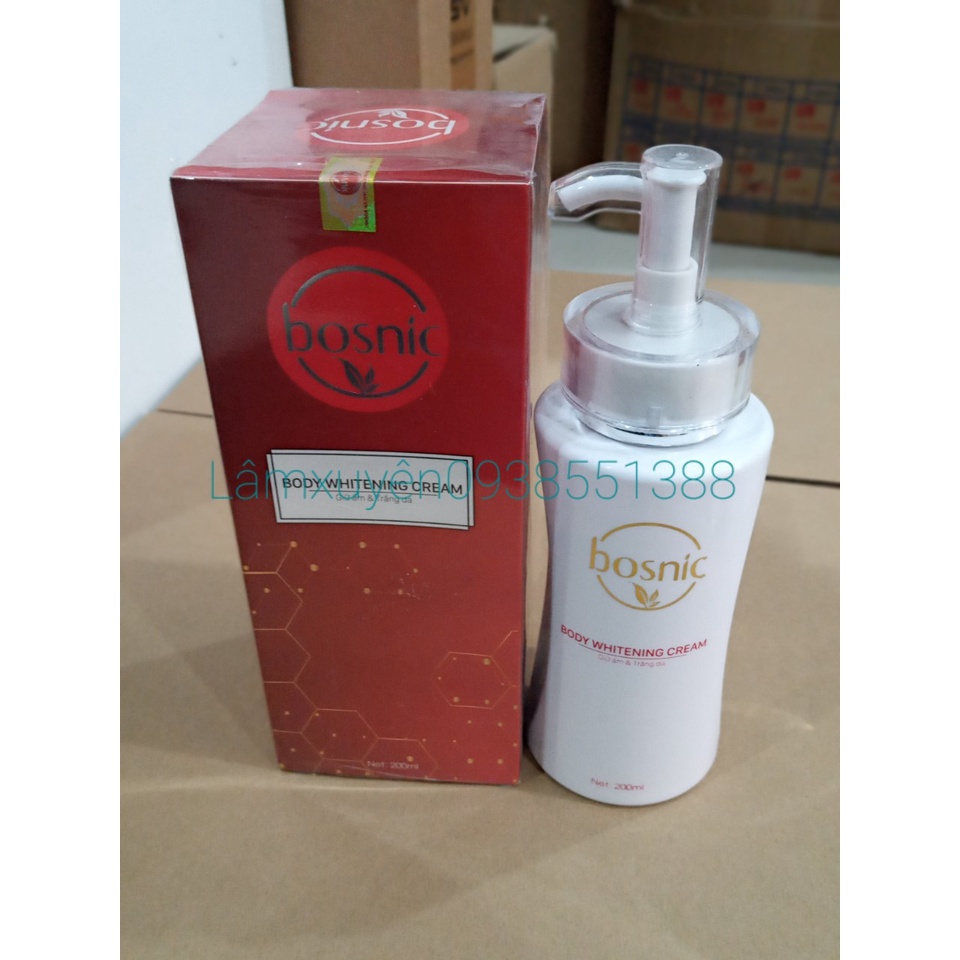 Kem body ( whitening cream ) BOSNIC 200gr LỌ giữ ẩm và trắng dagiúp làm trắng da,không bắt nắng ,không kích ứng