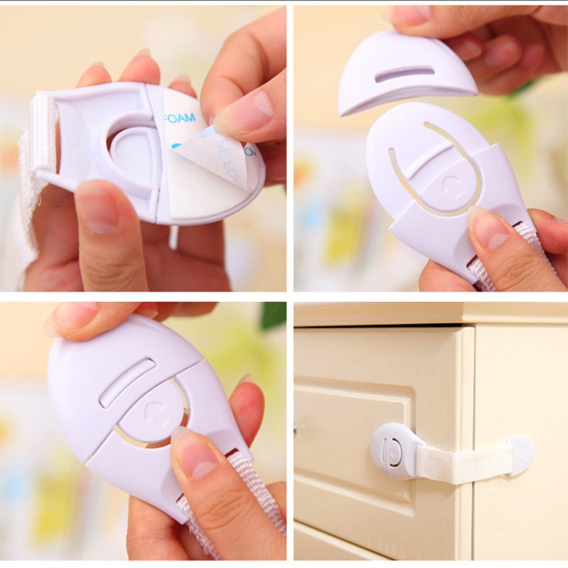 Khóa Cửa Tủ/Ngăn Kéo Bằng Nhựa Bảo Vệ An Toàn Cho Bé