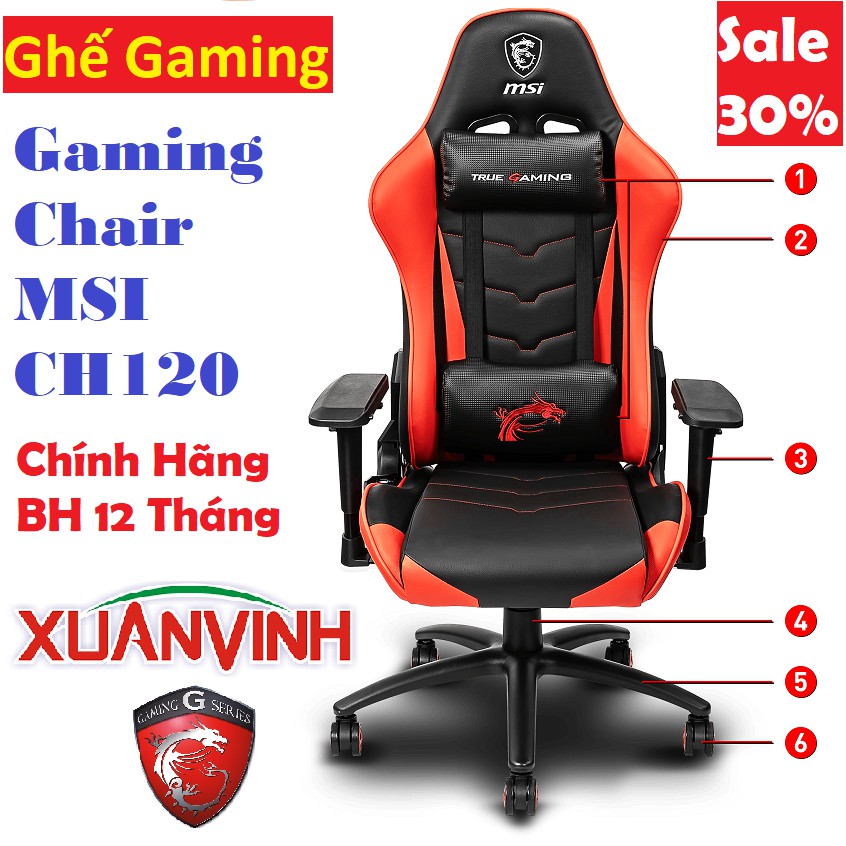 Ghế Gaming MSI MAG CH120 Gaming Chair New 100% Chính Hãng)