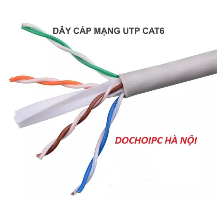 Cáp mạng bấm sẵn 2 đầu CAT 6A dài 15m, 20m, 25m, 30m, 35m, 40m, 45m, 50m, 60m, 70m, 80m, 100m (xanh, trắng) loại tốt