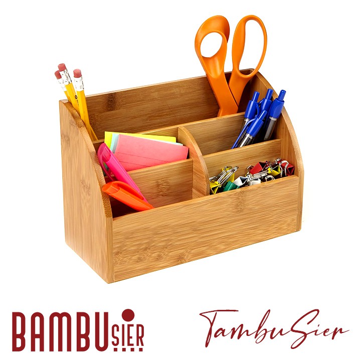 [BAMBOO] Hộp đựng bút, dụng cụ văn phòng để bàn đa năng gỗ tre tự nhiên - Hộp bút gỗ tre cao cấp  [POKETO]