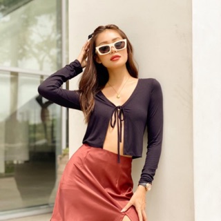 Áo Croptop Cardigan Cột Dây ( Ảnh Thật )