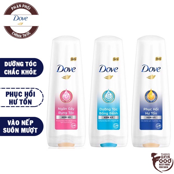 Dove Kem Xả Phục Hồi, Ngăn Rụng Tóc, Dưỡng Tóc Bồng Bềnh