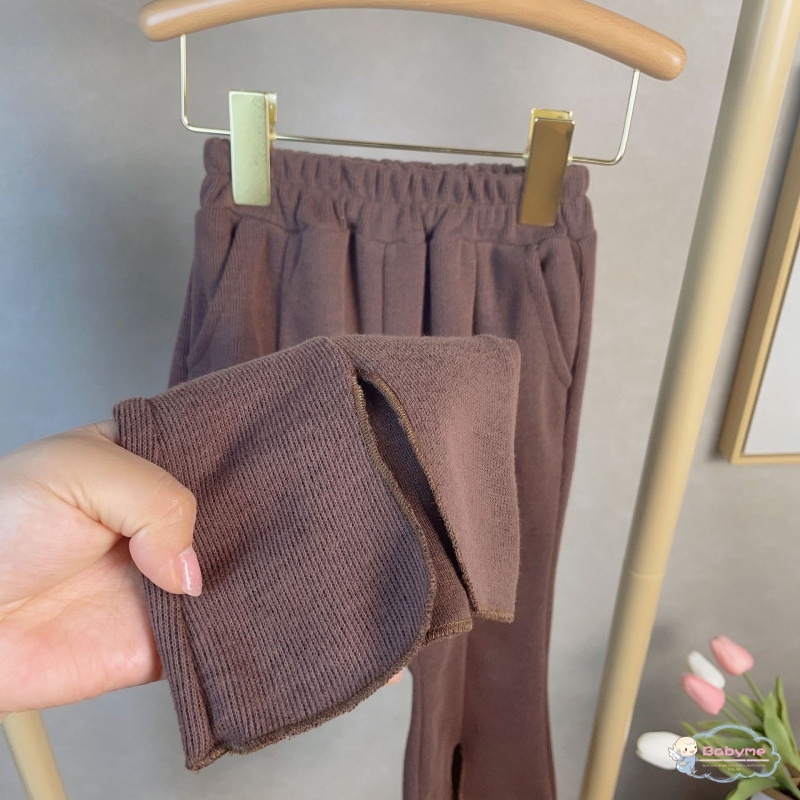 Bộ Đồ 2 Món Áo Hoa Tay Dài + Quần Ống Loe Xẻ Tà Thời Trang Cho Bé Gái