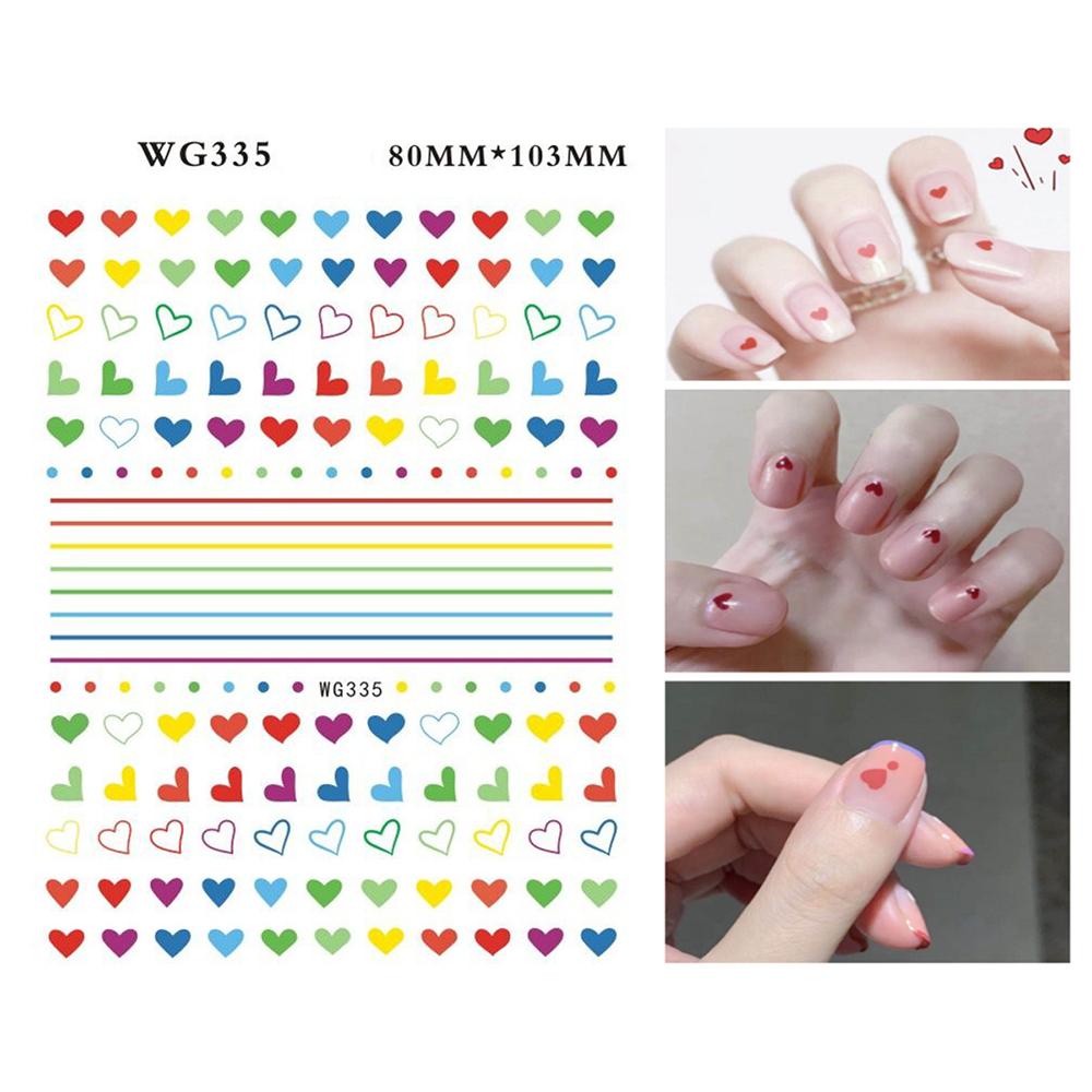 BORAG Miếng Dán Móng Tay 3D Tự Dính Trang Trí Ngày Valentine