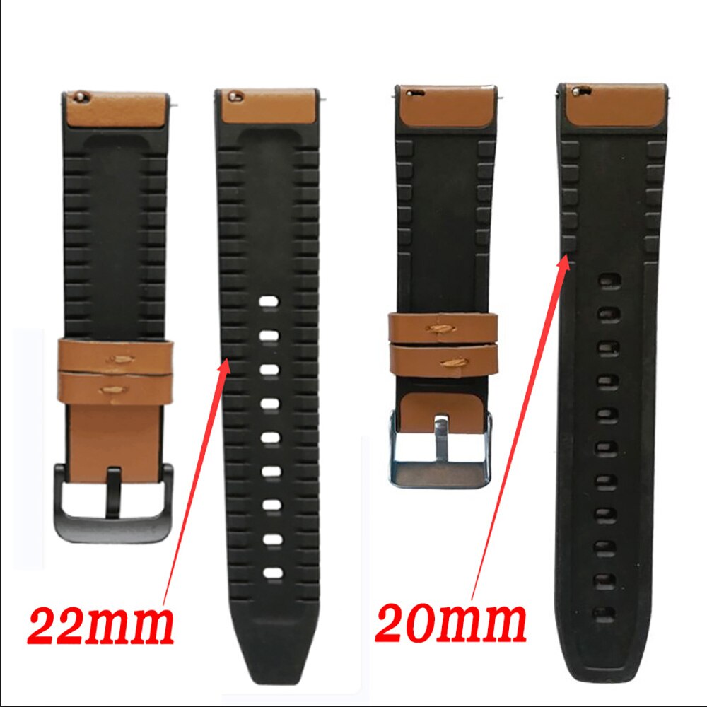 Dây đeo bằng silicon da cho đồng hồ Samsung Galaxy watch 3 45mm 41mm 20mm 22mm