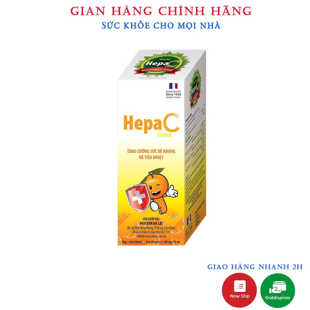 Siro HepaC.Bổ Sung Vitamin C Giúp Tăng Sức Đề Kháng,Tiêu Độc,Thanh Nhiệt Cho Bé