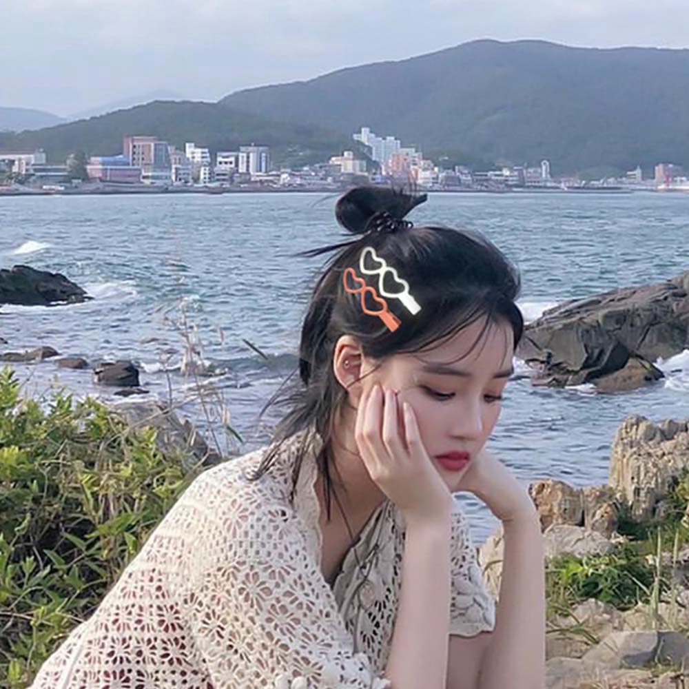 Bộ Kẹp Tóc Màu Trơn Thiết Kế Đơn Giản Cho Nữ