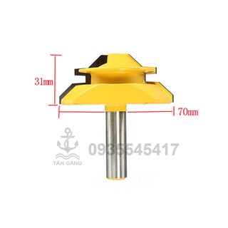 Mũi Router Ghép Góc 90 Độ Cho Ván Dày 20 - 25 mm Cốt 12.7 mm