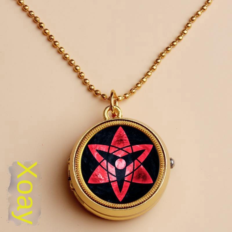 ◄▬Xoay Naruto Xem Kakashi Vòng cổ Đồng hồ Viết Wheel Eye Pocket Watch Sasuke Itachi Class Kaleidoscope Anime Thiết bị ng
