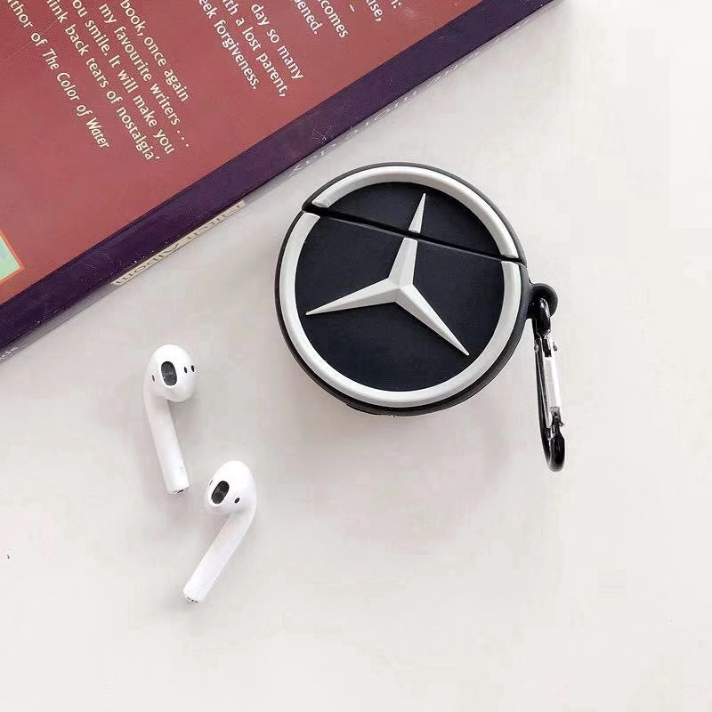 Vỏ bảo vệ tai nghe airpods chống nước / sốc hình logo xe hơi Mercedes-Benz BMW